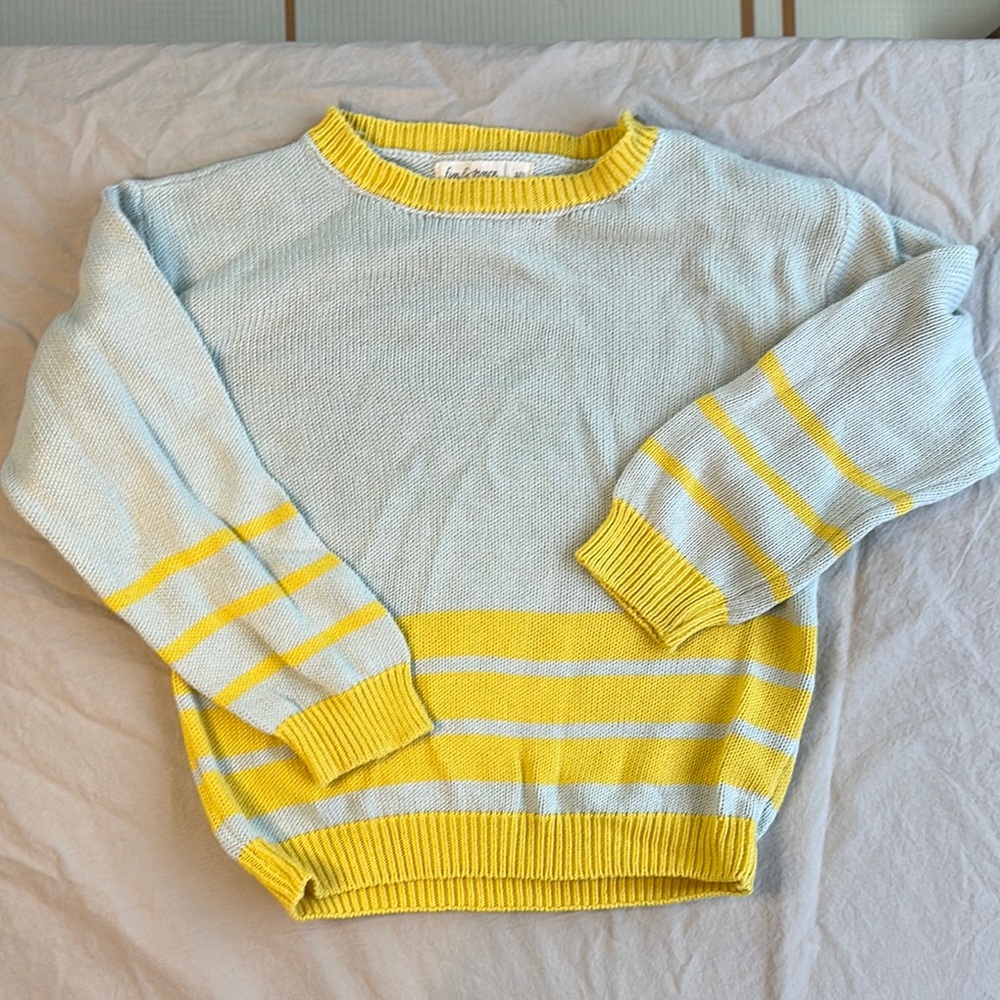 Fin & Vince Yellow and Blue Striped Sweater size 2-3y